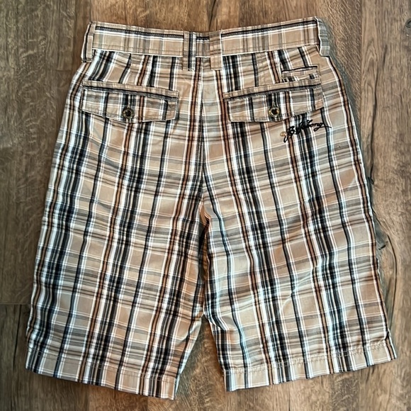 Billabong Brown and Tan Plaid Flat Front Shorts - Picture 2 of 6